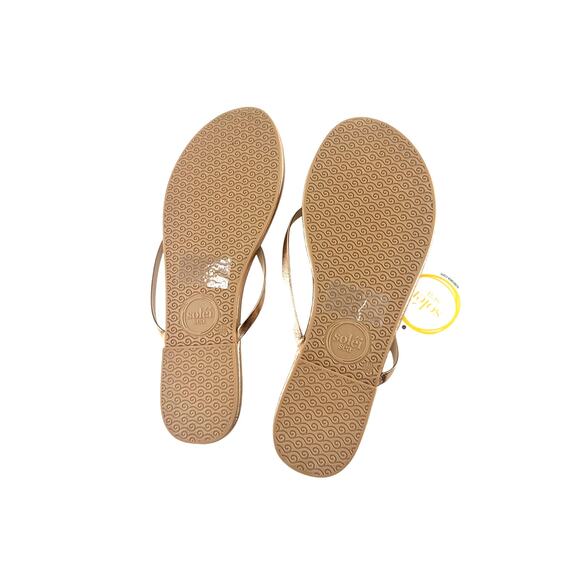 Solei Sea Women's Metallic Gold Copa Flip Flop Sandals Size 7 - Picture 8 of 10